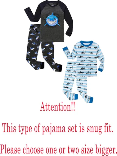 Vista 2 de Family Feeling - Conjunto de 2 piezas de pijama de Navidad a rayas para niños y niñas, 100 % algodón