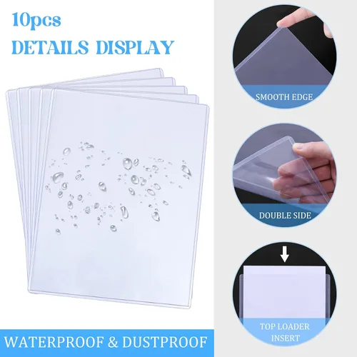 Vista 3 de 10 protectores rígidos de impresión de 8.5 x 11 pulgadas, protectores de hojas transparentes rígidas, protectores de papel, fundas para fotos