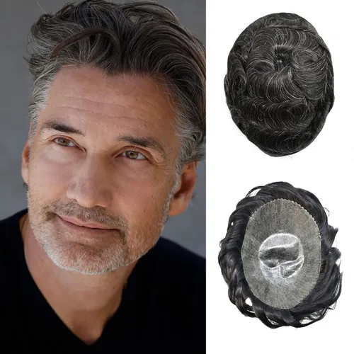 Vista 24 de Extensiones de pelo y tupés para hombre, sistema de cabello humano de poliéster completo para hombre, postizo de repuesto para hombre, protesis