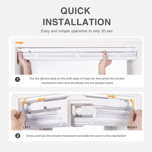Vista 5 de LazBlinds sin herramientas sin taladro persianas mini de vinilo de 1 pulgada, persianas inalámbricas para ventanas, persianas y cortinas