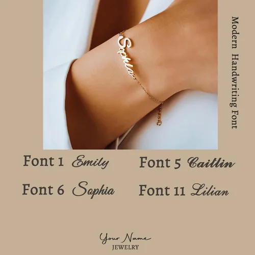 Vista 5 de DayOfShe - Pulsera de barra de nombre personalizada de acero inoxidable, grabado a medida, para parejas