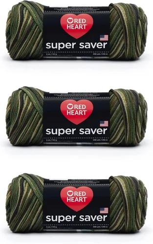 Vista 120 de Red Heart Hilo Super Saver, paquete de 3, estampado artístico, 3 unidades Estampado De Artista