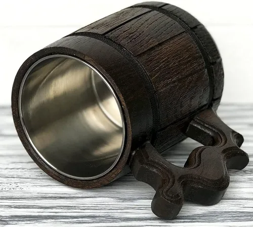 Vista 8 de Taza DnD. Taza gamer. Jarra de cerveza de madera. Regalo para novio. Taza de cerveza de madera Stein. D&D Tankard. Regalo friki. Regalos