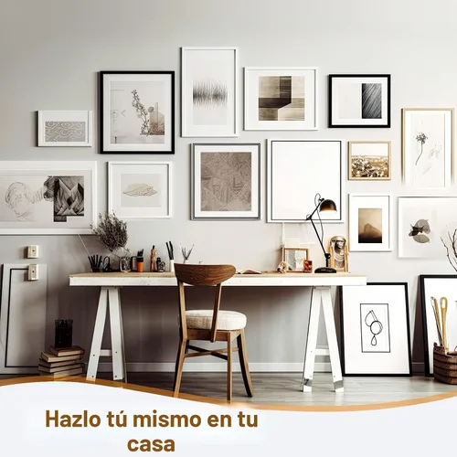 Vista 2 de SummerBrite - Tiras resistentes para póster y marco, 32 pares, XL, color blanco Extra strong wall adhesive, clean peel removal, ideal for large