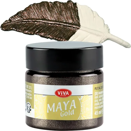 Vista 15 de Viva Decor Maya Gold (verde manzana) 1.52 onzas líquidas - Pintura acrílica metálica brillante para trabajos creativos en madera, vidrio