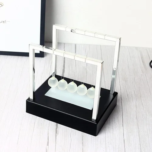 Vista 2 de Luminous Newtons Cradle, Perpetual Motion Desk Toy with Color Changing Swinging Balls, Magnetic Pendulum Balls for Stress Relief and Physics