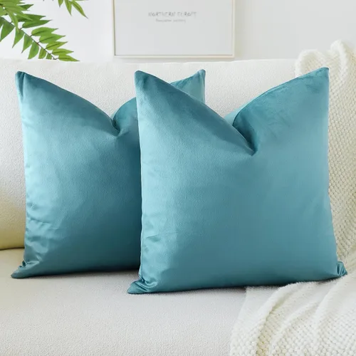Vista 41 de OTOSTAR - Fundas de almohada decorativas de 16 x 16 pulgadas, fundas de cojín de terciopelo suave, fundas cuadradas para sofá, cama, sofá del hogar