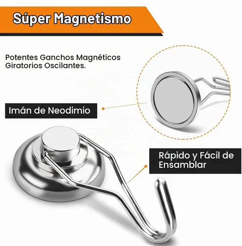 Vista 6 de DIYMAG Ganchos magnéticos, 120 libras resistentes 7P 2026 Cruceros Plateado