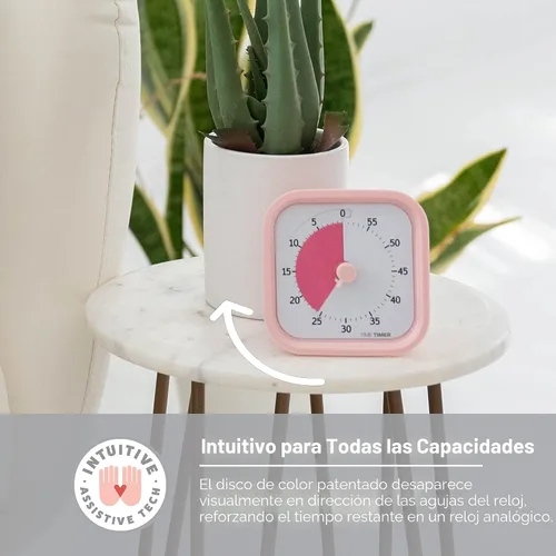 Vista 4 de TIME TIMER Home MOD - Temporizador visual de 60 minutos Edición para el hogar, herramienta de estudio de operación silenciosa para escritorio