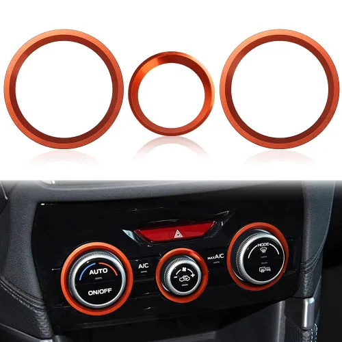 Vista 7 de Auovo Cubiertas de Anillo Exterior para Perilla de Control del Clima AC Accesorios para Subaru Crosstrek 2018-2022 2023 / Impreza 2017-2023