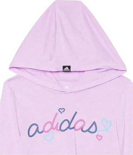 Vista 2 de adidas Conjunto de camiseta con capucha de manga larga y medias gráficas para niñas