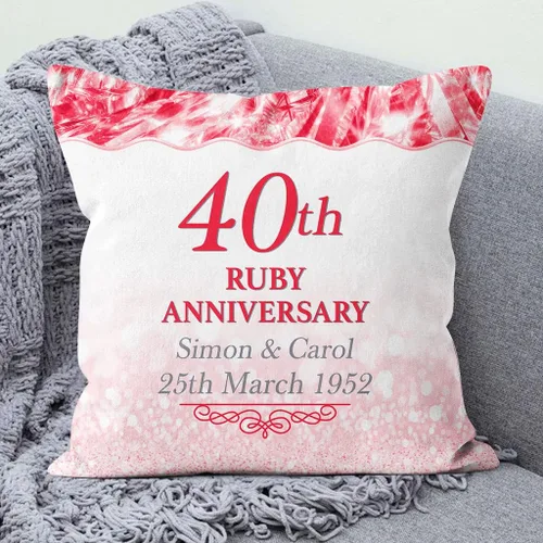 Vista 4 de Almohada cuadrada personalizada para esposo esposa de pareja amante, regalos únicos para aniversario, 40 aniversario, boda, aniversario, nombre