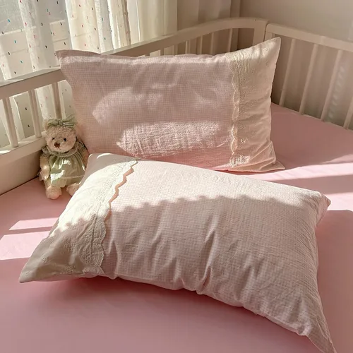 Vista 12 de Fundas de almohada de flores rosadas, 2 piezas, fundas de almohada de cama florales con elegantes lazos, 100% algodón, fundas de almohada estándar