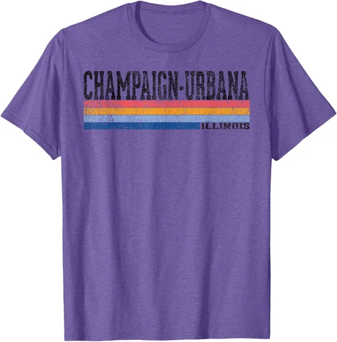 Vista 9 de clásico 1980s estilo champaign-urbana Illinois T Shirt, hombre 2XL, Blanco