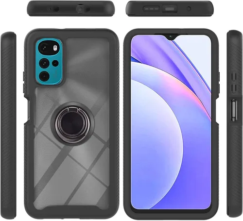 Vista 25 de Funda compatible con Xiaomi Poco X3 NFC, compatible con Xiaomi Poco X3 Pro/Poco X3 Ring Stand 3 en 1, color negro