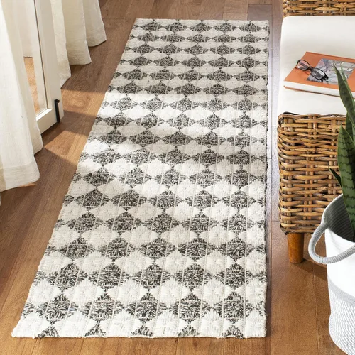 Vista 15 de SAFAVIEH Natura Collection - Alfombra de pasillo, 2 pies 3 pulgadas x 8 pies, gris y marfil, viscosa y lana hecha a mano, ideal para zonas de alto