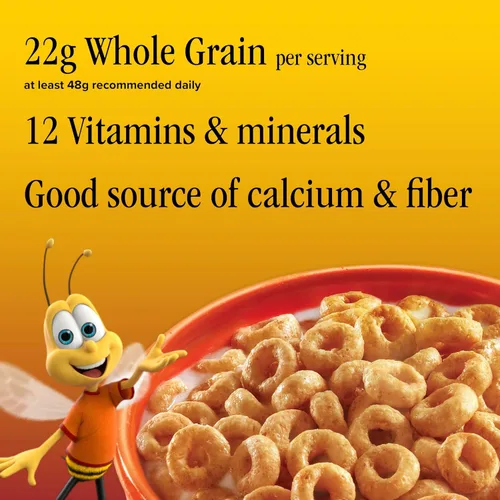 Vista 4 de Cereales para desayuno con avena Cheerios Honey Nut, sin gluten. 10.8 onzas
