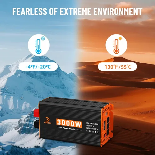 Vista 8 de Inversor de corriente de 3000 W de 12 V CC a 110 V/120 V CA convertidor para RV/camión/barco/campamento/inversor de energía solar fuera de la red