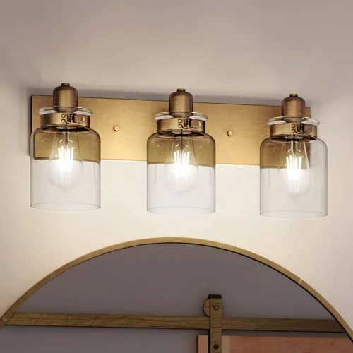 Vista 7 de Urban Ambiance Lámpara de tocador de baño moderna de lujo, tamaño grande: 8.625 pulgadas de alto x 30.25 pulgadas de ancho, con elementos