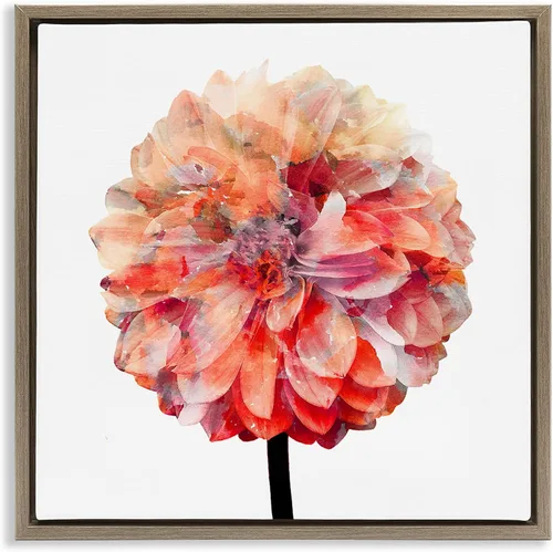 Vista 11 de Stupell Industries 'Flor De Acuarela Coral Brillante' Arte Giclée Blanco costero (Texturado)