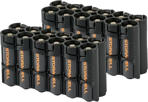 Vista 10 de Soporte para 12 baterías Storacell, AA Powerpax, color amarillo.