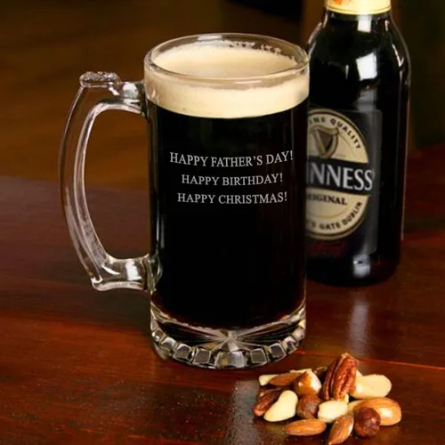 Vista 2 de Guinness Green Collection Tankard - Taza grande de vidrio para cerveza