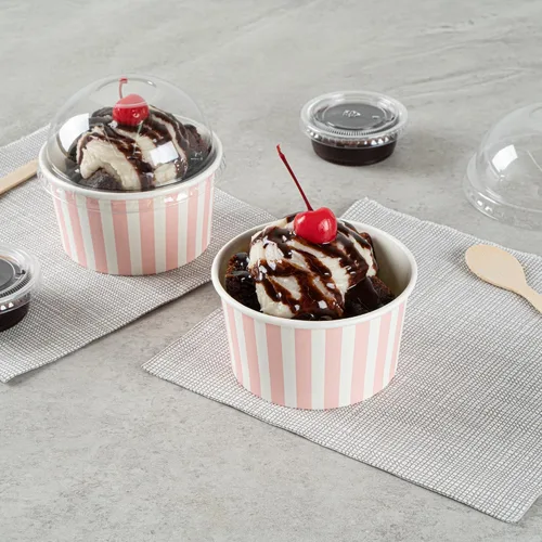 Vista 6 de Restaurantware Coppetta - Vasos de postre de 8 onzas, 200 tazas desechables para helado, tapas se venden por separado, cuencos de papel robustos