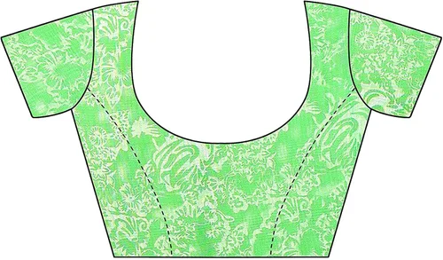 Vista 4 de Indian Hawker Georgette Sari - Sari con estampado floral para mujer con pieza de blusa sin coser