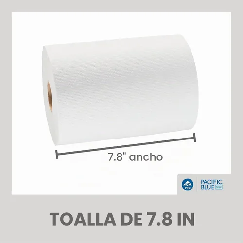Vista 4 de Rollos de papel toalla Georgia-Pacific Blue Basic de PRO, color blanco, 28706, 350 pies por rollo, 12 rollos por caja