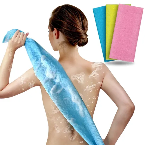Vista 15 de ARCH&M Toalla Exfoliante, Toalla de Baño Japonesa, Exfoliante Coreano, Exfoliante Corporal de Nailon, Exfoliante de Espalda para Ducha, Alternativa