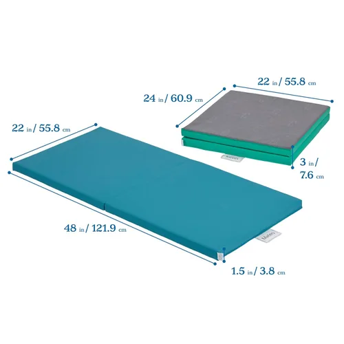 Vista 2 de ECR4Kids SoftZone - Alfombrillas plegables para reposo, diseño de arco iris, colchoneta para dormir, contemporánea, 5 piezas Contemporáneo