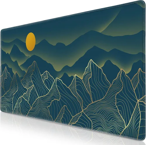 Vista 8 de Canjoy Alfombrilla de Ratón para Juegos, Alfombrilla de Ratón de Contorno Topográfico 31.5x11.8 pulgadas Grande Extendida Alfombrilla de Ratón
