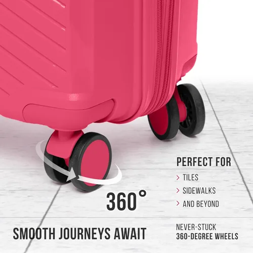 Vista 6 de Feelway Maleta de mano dura duradera, diseño expandible con ruedas giratorias dobles de 360, bloqueo TSA, asa telescópica, cremallera segura
