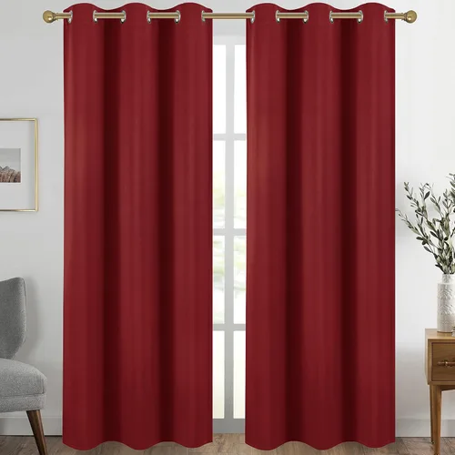 Vista 32 de Diraysid Cortinas opacas beige con ojales para dormitorio, con aislamiento térmico, cortinas de oscurecimiento de habitación, 38 x 54 pulgadas, 2