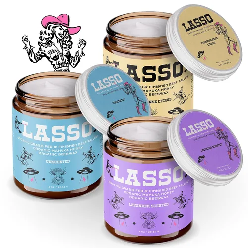 Vista 8 de LASSO - Bálsamo de incienso cítrico de sebo de res y miel de manuka – Hidratante facial con cera de abeja orgánica – Cuidado de la piel con sebo