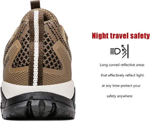 Vista 5 de ulogu Zapatos de senderismo impermeables para hombre, cómodos, ligeros, para todo el día, para caminar