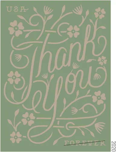 Vista 7 de USPS Thank You (Hoja de 20) Sellos Postage Forever 2020 Scott #5519-5522