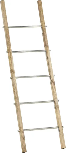 Vista 8 de Deco 79 Escalera rectangular de madera contemporánea, 19 x 2 x 59 pulgadas, marrón