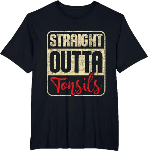 Vista 52 de Straight Outta Amígdalas - Camiseta de recuperación de cirugía de eliminación de amígdalas Asphalt Grey