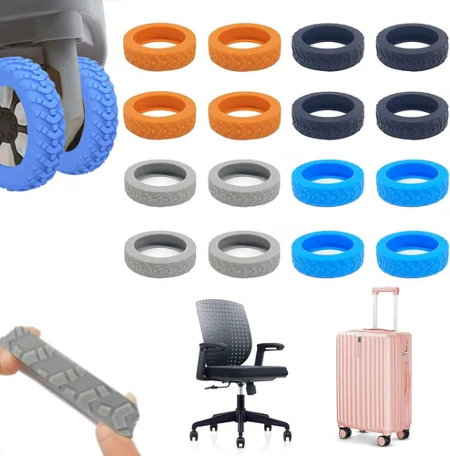 Vista 9 de Homimor Fundas para rueda de equipaje, 16 fundas de rueda de maleta, fundas protectoras de rueda de equipaje, fundas protectoras de rueda de maleta