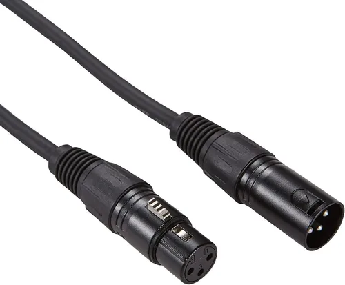 Vista 2 de MFL. Cable DMX flexible de 6.5 pies, señal de 3 pines, XLR macho a hembra, cable para iluminación de escenario, luces de DJ, 22 AWG, impedancia