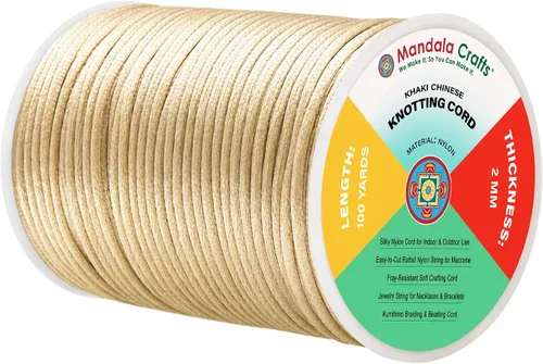 Vista 73 de Mandala Crafts Cordón de satén de cola de rattail de 0.02 in para nudos