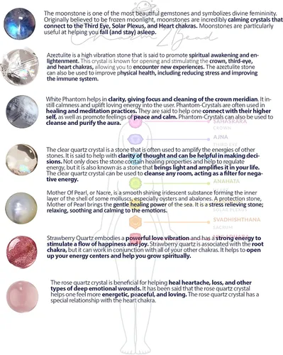 Vista 165 de Precious Gemstone Natural Crystal Healing Bracelet, Rutilated Quartz, Moonstone, Quartz Handmade Original Design Bracelet