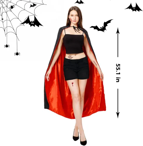 Vista 4 de HPMNS Vampire Costume Set for Adult Teen Unisex - Dracula Vampire Costume Women Men Vampire Cape disfraz de vampiro para hombre with Scary Tattoos