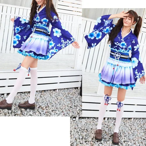 Vista 5 de GRACEART Disfraz de kimono japonés de Yukata para cosplay de anime