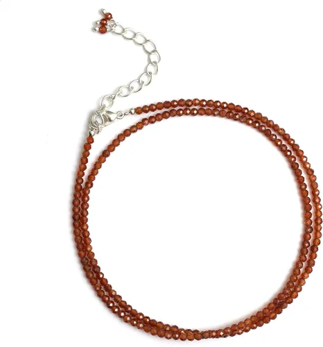 Vista 2 de Gempires - Collar natural, cuentas facetadas, cristales curativos de energía, cadena chapada en plata, regalo para ella, joyería de piedras