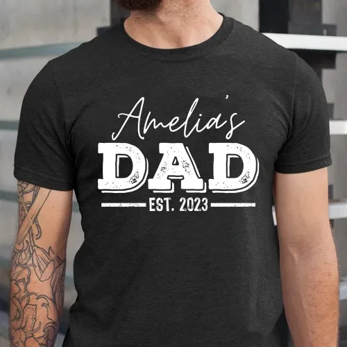 Vista 3 de Camisa personalizada para papá, camisa de papá con nombre de niños, camisa del día del padre, camisa personalizada para papá, camisa de papá, camisa