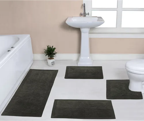 Vista 48 de Home Weavers Luxury Collection 100% Cotton Reversible Bathroom Rugs Set, Washable Rug, Soft Cotton Extra Soft and Absorbent Bath Rug, Kitchen Mat, 2
