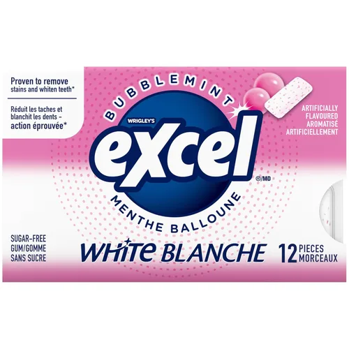 Vista 6 de Excel White Goma de mascar sin azúcar, Bubblemint, 12