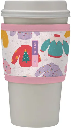 Vista 98 de Sok It HotSok Coffee & Tea - Funda de neopreno con aislamiento reutilizable (floral abstracto)